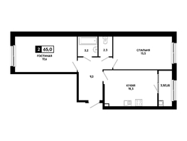 Продается 2-комнатная квартира ЖК Резиденция СОФИ, 65 м², 6565000 рублей