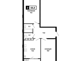 Продается 2-комнатная квартира ЖК Основа, литер 6.1, 66.6  м&sup2;, 7762230 рублей