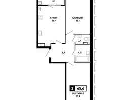 Продается 2-комнатная квартира ЖК Основа, литер 6.1, 65.6  м&sup2;, 7645680 рублей