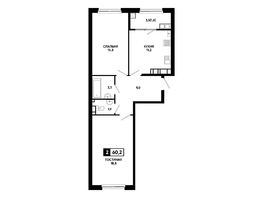 Продается 2-комнатная квартира ЖК Резиденция СОФИ, литер 1 корпус 2, 60.2  м&sup2;, 7148750 рублей