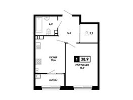 Продается 1-комнатная квартира ЖК Резиденция СОФИ, литер 1 корпус 2, 38.9  м&sup2;, 5224270 рублей