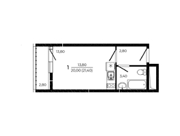 Продается Студия ЖК ПРИТЯЖЕНИЕ, литер 3, 21.4  м&sup2;, 3317000 рублей
