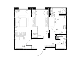 Продается 2-комнатная квартира ЖК Панорама на Театральном, литера 1, 56.6  м&sup2;, 10754000 рублей