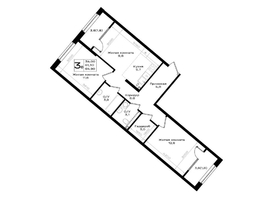 Продается 3-комнатная квартира ЖК Придонье, литер 3.1, 64.9  м&sup2;, 7139000 рублей