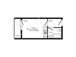 Продается Студия ЖК ПРИТЯЖЕНИЕ, литер 3, 19.8  м&sup2;, 3069000 рублей