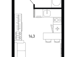 Продается Студия ЖК 5 элемент Аске, лит 5-11 стр.2, сек.5,6, 20.7  м&sup2;, 3249900 рублей
