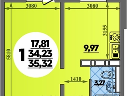 Продается 1-комнатная квартира ЖК Суворовский, литера 2, 35.32  м&sup2;, 4730000 рублей