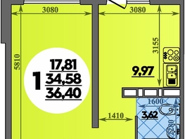 Продается 1-комнатная квартира ЖК Суворовский, литера 2, 36.4  м&sup2;, 4849999 рублей