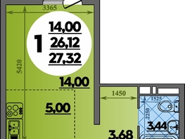 Продается Студия ЖК Суворовский, литера 6, 27.32  м&sup2;, 4029700 рублей