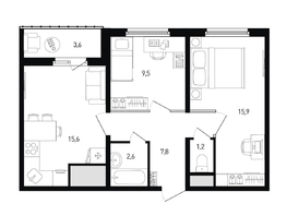 Продается 2-комнатная квартира Ткачева ул, 54.4  м&sup2;, 6609600 рублей