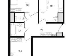 Продается 2-комнатная квартира ЖК 5 элемент Аске, лит 5-11 стр.1, сек.1,2,3,4, 51.7  м&sup2;, 5611777 рублей
