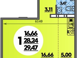 Продается Студия ЖК Суворовский, литера 7, 29.47  м&sup2;, 4093977 рублей