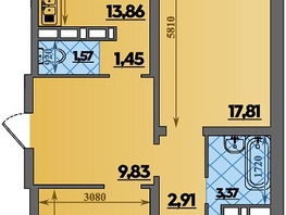 Продается 3-комнатная квартира ЖК Суворовский, литера 1, 82.58  м&sup2;, 8650000 рублей