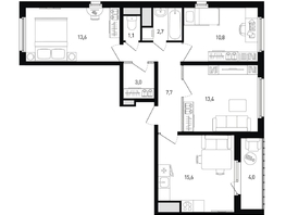 Продается 3-комнатная квартира Ткачева ул, 69.5  м&sup2;, 10605700 рублей
