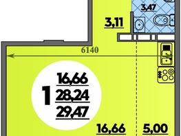 Продается Студия ЖК Суворовский, литера 23, 29.47  м&sup2;, 4143912 рублей