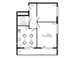 Продается 2-комнатная квартира ЖК ПРИТЯЖЕНИЕ, литер 3, 59.25  м&sup2;, 7557900 рублей
