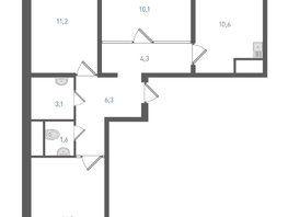 Продается 3-комнатная квартира ЖК Левенцовка Парк, литер 8-14, 62.9  м&sup2;, 7548000 рублей
