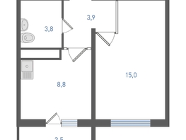 Продается 1-комнатная квартира ЖК Левенцовка Парк, литер 8-14, 32.6  м&sup2;, 4968240 рублей