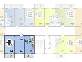 Продается 2-комнатная квартира ЖК Суворовский, литера 5, 54.24  м², 6984431 рублей