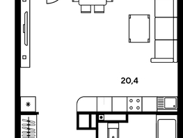 Продается Студия ЖК Гринсайд, 4.1-4.3, 32.73  м², 7370000 рублей