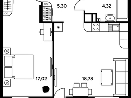 Продается 2-комнатная квартира ЖК Гринсайд, 4.1-4.3, 47.06  м², 14080000 рублей