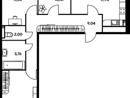 Продается 3-комнатная квартира ЖК Малина Парк, дом 2, 78.28  м², 13980000 рублей