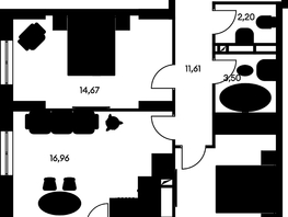 Продается 3-комнатная квартира ЖК Культура, дом 1, 69.63  м², 9950000 рублей