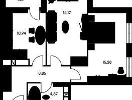 Продается 2-комнатная квартира ЖК Культура, дом 1, 57.53  м², 14510000 рублей