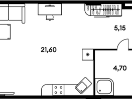 Продается 1-комнатная квартира ЖК Гринсайд, 5.1-5.5, 31.55  м², 6730000 рублей