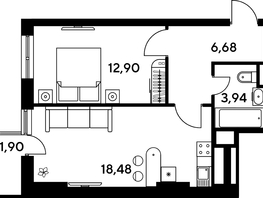 Продается 2-комнатная квартира ЖК Малина Парк, дом 4, 44.43  м², 7620000 рублей