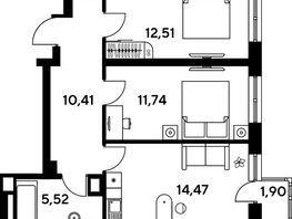 Продается 3-комнатная квартира ЖК Малина Парк, дом 4, 58.02  м², 9220000 рублей