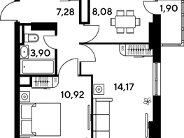 Продается 2-комнатная квартира ЖК Малина Парк, дом 4, 47.47  м², 7470000 рублей