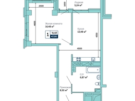 Продается 1-комнатная квартира ЖК Семейный, 47.95  м², 4219600 рублей