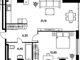 Продается 2-комнатная квартира ЖК Гринсайд, 5.1-5.5, 44.7  м², 7510000 рублей