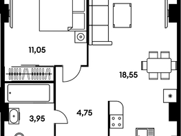 Продается 2-комнатная квартира ЖК Гринсайд, 5.1-5.5, 38.3  м², 6750000 рублей