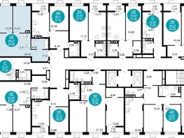 Продается 3-комнатная квартира ЖК 1799, литера 2.1, 64.06 м², 11870074 рублей