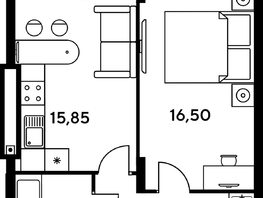 Продается 1-комнатная квартира ЖК Сезоны, 41.8  м², 5753100 рублей