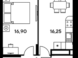 Продается 1-комнатная квартира ЖК Сезоны, 47.65  м², 6636450 рублей