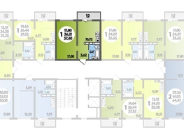 Продается 1-комнатная квартира ЖК Платовский, литер 13, 37.4  м², 4480520 рублей