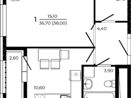 Продается 1-комнатная квартира ЖК ПРИТЯЖЕНИЕ, литер 3, 38  м², 5130000 рублей