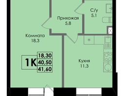 Продается 1-комнатная квартира ЖК Botanika (Ботаника), дом 1, 41.6  м², 6052800 рублей