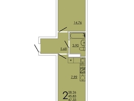 Продается 2-комнатная квартира ЖК Frame (Фрейм), 11А, 47.33  м², 7691125 рублей