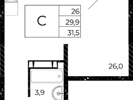 Продается Студия ЖК Флора, литера 2.1, 31.5  м², 4208400 рублей