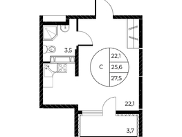 Продается Студия ЖК Панорама на Театральном, литера 1, 27.5  м², 5348750 рублей