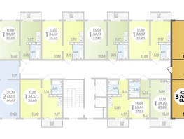 Продается 3-комнатная квартира ЖК Платовский, литер 13, 82.47  м², 10086081 рублей