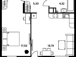 Продается 2-комнатная квартира ЖК Гринсайд, 4.1-4.3, 47.12  м², 7240000 рублей