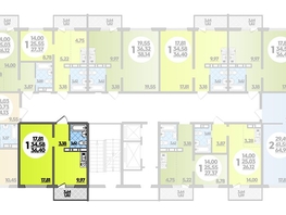 Продается 1-комнатная квартира ЖК Суворовский, литера 1, 36.4  м², 4451720 рублей