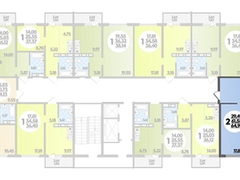 Продается 2-комнатная квартира ЖК Суворовский, литера 1, 64.95  м², 7118520 рублей