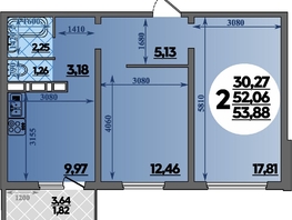 Продается 2-комнатная квартира ЖК Суворовский, литера 1, 53.88 м², 6629999 рублей