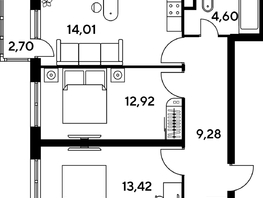 Продается 3-комнатная квартира ЖК Малина Парк, дом 4, 58.34  м², 8750000 рублей